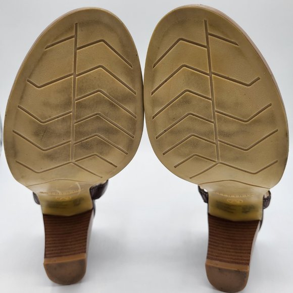 Predictions Brown Strappy Chunky Heel Sandals SZ 7.5 - Picture 5 of 14